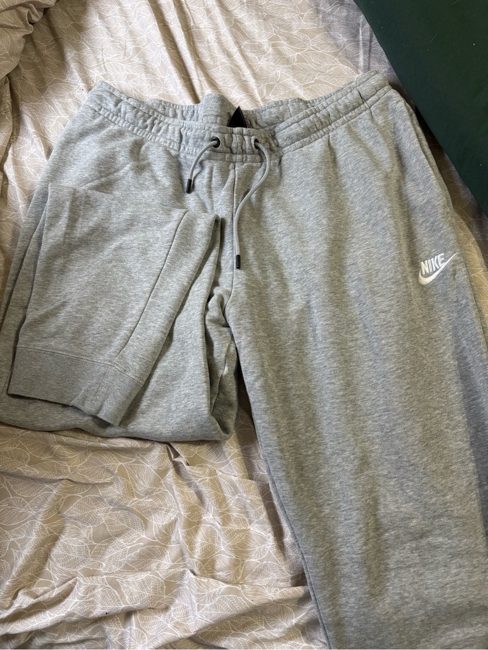 Nike Grey Fleece Joggers with Drawstring